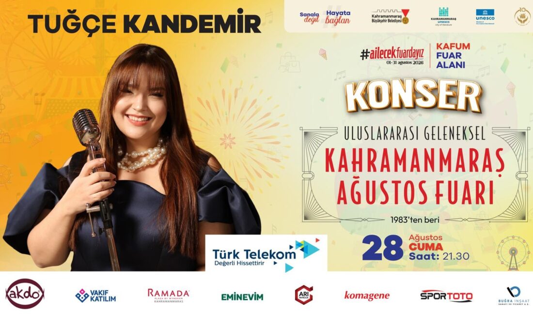 Ağustos Fuarı’nda Sahne Sırası Tuğçe Kandemir’in Geleneksel Ağustos Fuarı’nda 28 Ağustos Cuma günü, Türk pop müziğinin