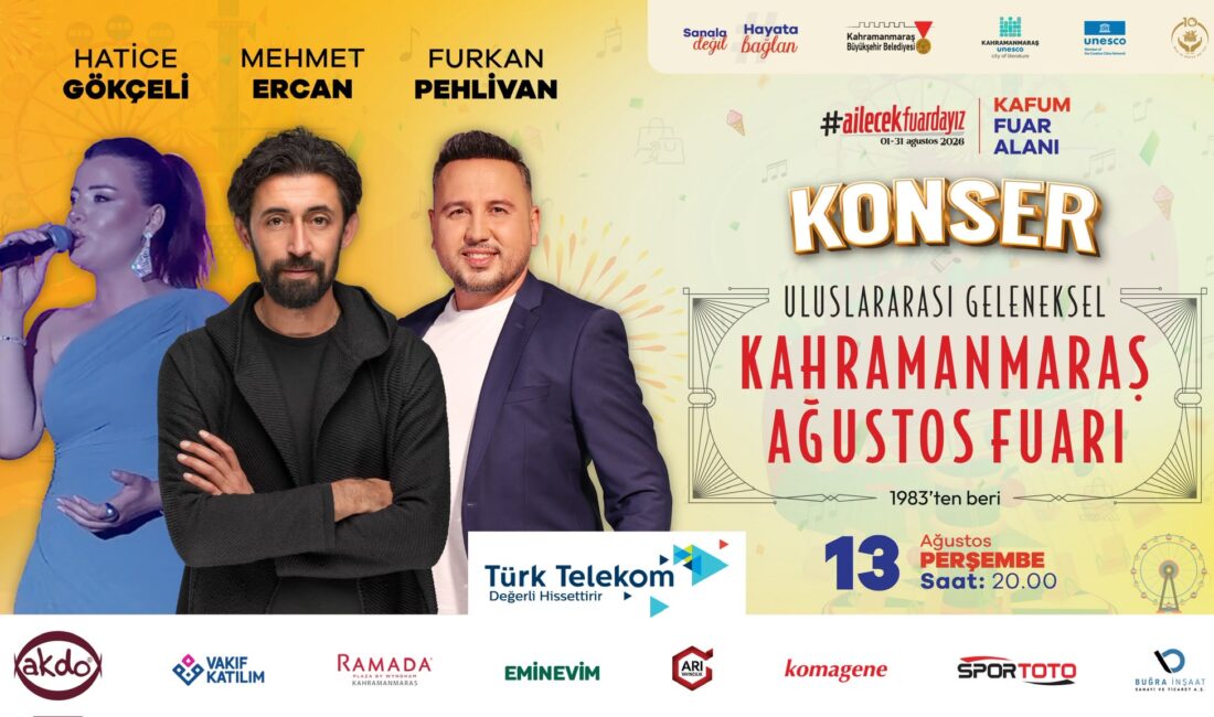 Gökçeli ve Pehlivan, KAFUM’da Anadolu’nun Eşsiz Ezgilerini Seslendirecek Büyükşehir Belediyesinin Uluslararası Geleneksel Ağustos Fuarı’nda 13 Ağustos Perşembe günü