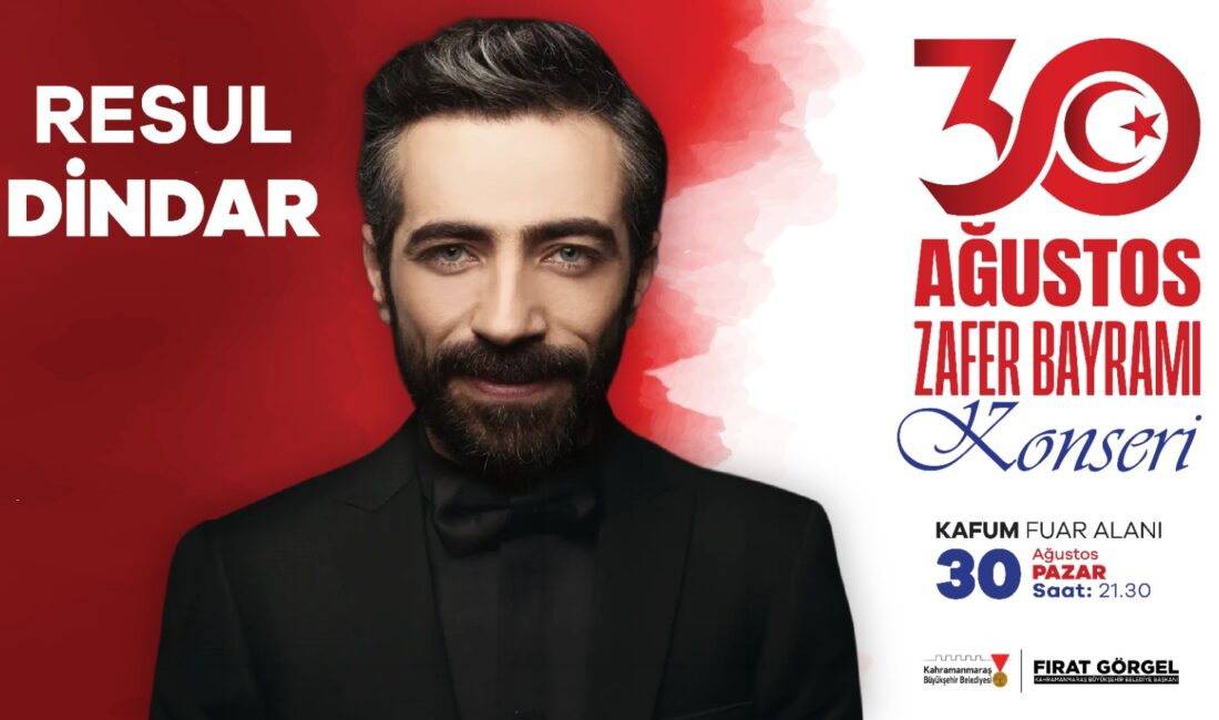 Zafer Bayramı Coşkusu Ağustos Fuarı’nda Resul Dindar Konseriyle Yaşanacak Büyükşehir Belediyesi, 30 Ağustos Zafer Bayramı’nın 104’üncü yıl dönümünde vatandaşlara