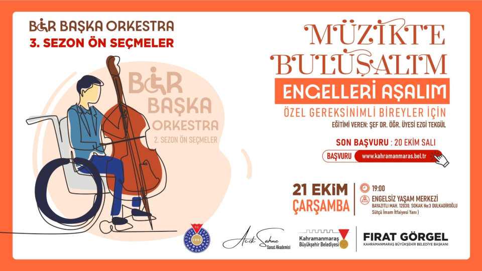 Büyükşehir’in “Bir Başka Orkestra”sı Yeni Seslerini Arıyor Büyükşehir Belediyesi, KSÜ ve Açık Sahne Sanat Akademisi iş birliğiyle