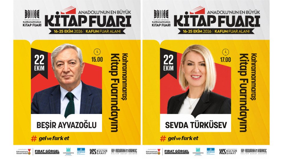 Kitap Fuarı’nda Perşembe Günü Ayvazoğlu ve Türküsev Okurlarla Buluşacak Büyükşehir Belediyesinin 11. Uluslararası Kahramanmaraş Kitap Fuarı’nda 22 Ekim Perşembe